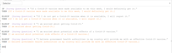 Figure 14: Creating a calculated field for Selector