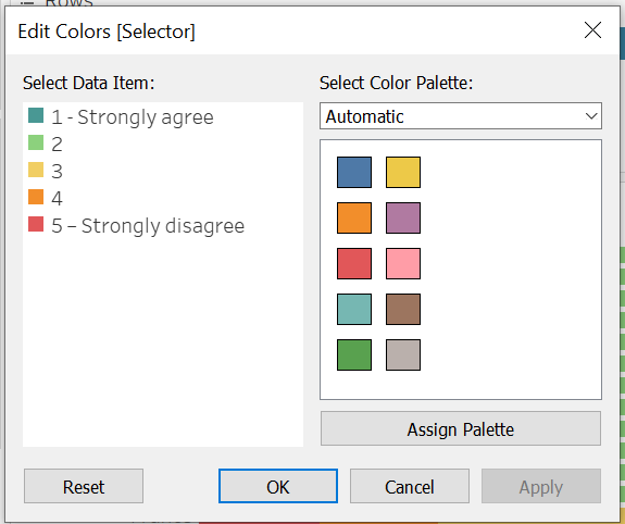 Figure 18: Creating a red-green color scale for the legend