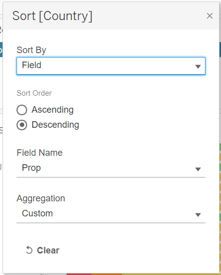 Figure 19: Formatting the rows so that they would be sorted in the same order as the Uncertainty Graph